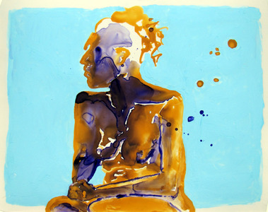 Deirdre Kennedy Life Drawing Sumi-e, Watercolor Watercolor and Gouache on Yupo