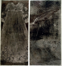 Diane Gabriel Prints Constructed fabric, found objects,Monotype