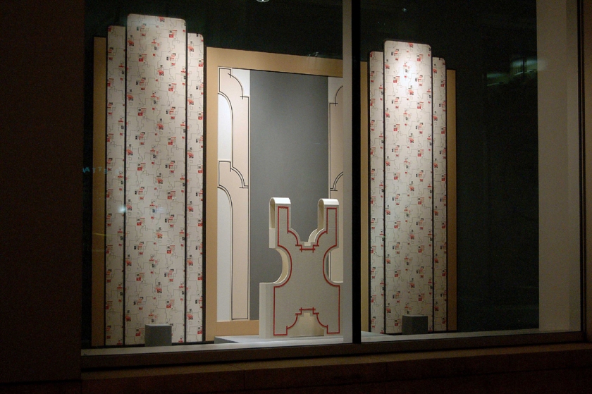 Diane Simpson  Racine Art Museum, Racine, Wisconsin,  <i>Window Dressing</i>, 2007-2008 mixed media