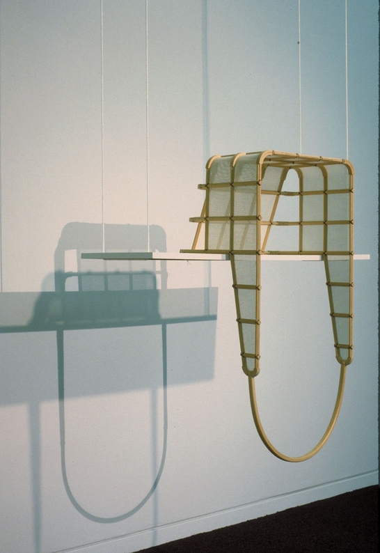 Diane Simpson Headgear (1990-1996) pine, cotton mesh, waxed linen thread