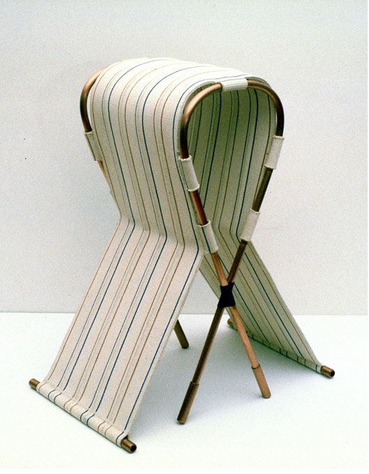 Diane Simpson Headgear (1990-1996) upholstery webbing, copper tube, waxed linen thread