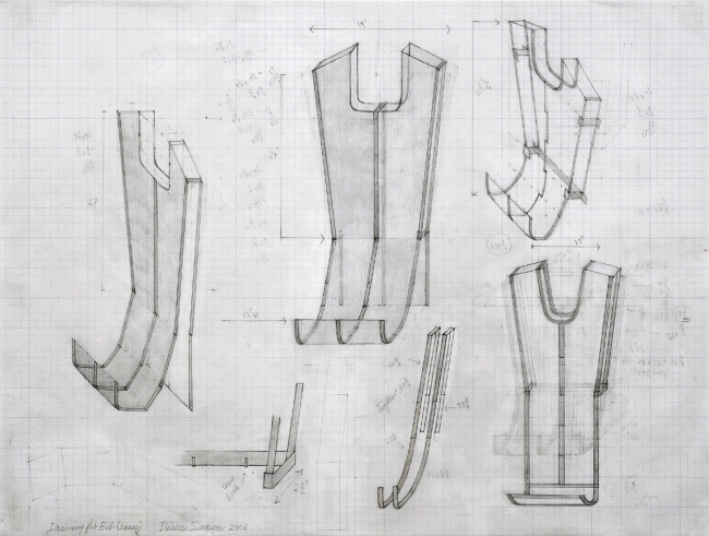 Diane Simpson Bibs, Vests, Collars, Tunic   (2006-2008) pencil on vellum graph paper