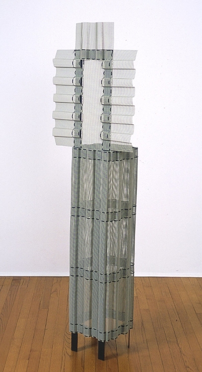 Diane Simpson Aprons        (2000-2005) enamel, aluminum, industrial fiber, vinyl mesh