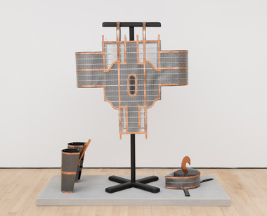  Applied Arts (2019-2023)  perforated aluminum, copper, vinyl, felt, rivets 