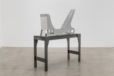  Applied Arts (2019-2023) embossed aluminum, screws, acrylic paint, oil stain
