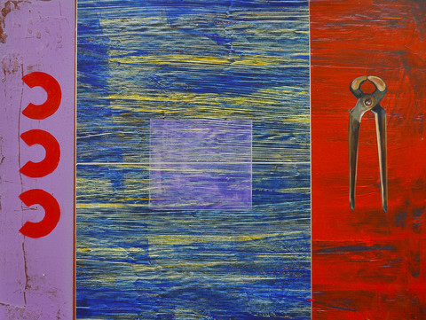 Pliers Available Paintings Mixed Media on Panel