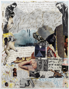 Dominick Anthony Takis Image Gallery 2.             MRI Collages: 2001 - 2004 Acrylic, Watercolor, Cutout Media, Cut MRI Film on Paper