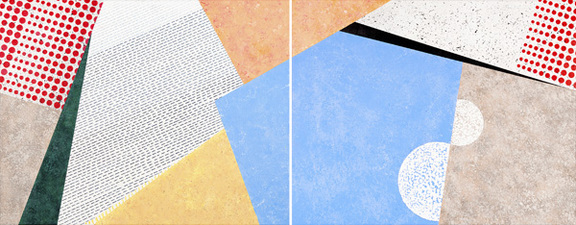 d o r i s   e r d m a n         ARCHITECT/ARTIST templates diptych acrylic on canvas