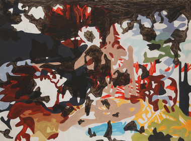Doug Henders Background Checks Oil Paint on Canvas