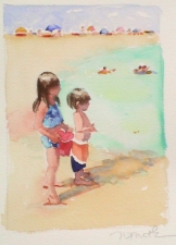 Nancy Tuttle Portraits of children Watercolor on paper