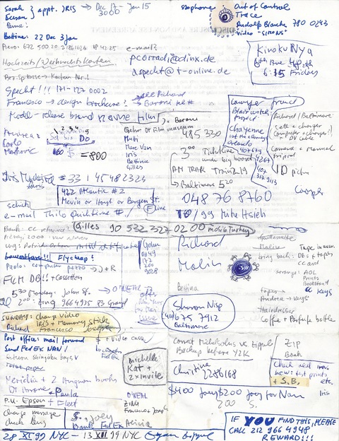 Egon Zippel Online Archive Archive Drawings Self Creating Drawings To Do Lists 1999