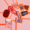 EGON ZIPPEL / Online Archive DEVANDALIZING Stickers from NYC, signaling tape and acrylic paint on canvas
