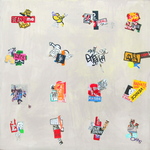 EGON ZIPPEL / Online Archive Devandalizing (in general) Stickers from NYC and acrylic paint on canvas
