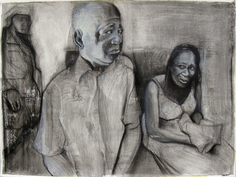 Eileen Mislove Political Snapshots charcoal on paper