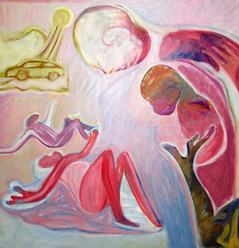 Eileen Mislove Political Snapshots acrylic and oil on canvas