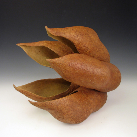 Elaine Lorenz Seed Pod Series Ceramic, acrylic stain