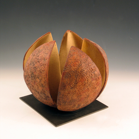 Elaine Lorenz Seed Pod Series Ceramic, acrylic stain