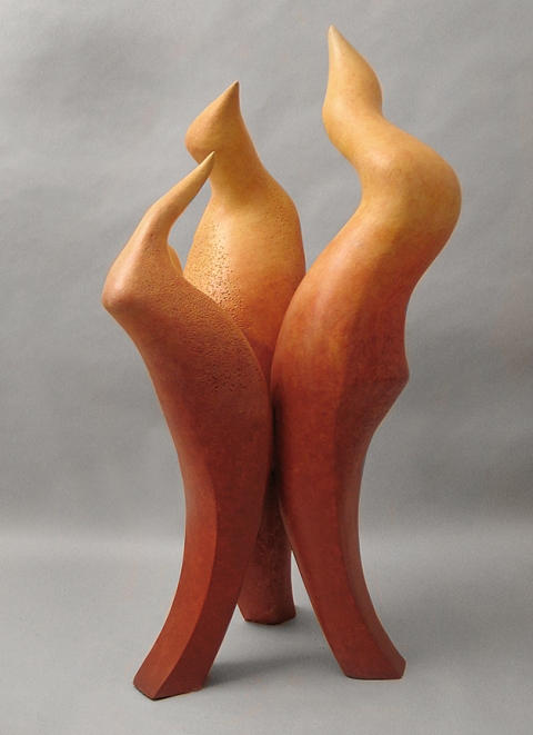 Elaine Lorenz Birds of a Feather Ceramic, epoxy, acrylic stain