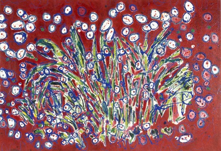 ELENI SMOLEN Biophilia Beginnings 1998 > Mixed mediums on canvas 
