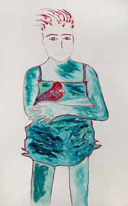 ELENI SMOLEN Guardian Series/2019 > Oil and ink on Arches oil paper