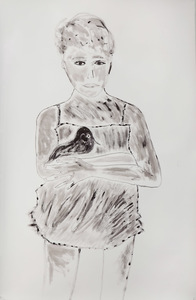 ELENI SMOLEN Guardian Series/2019 > Ink on Arches Oil paper