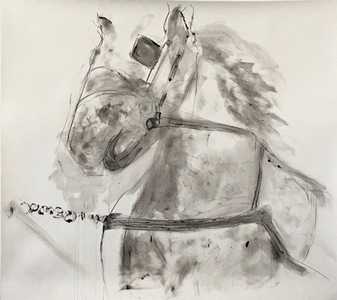 ELENI SMOLEN  Turin Horse Series 2020 Charcoal, graphite, sumi ink on Arches oil paper