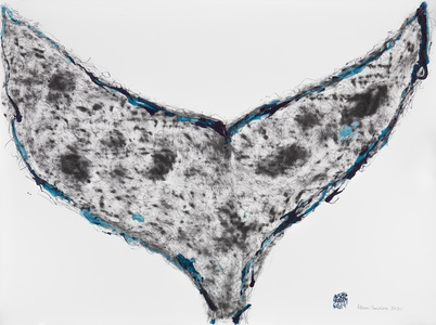 ELENI SMOLEN Whales & Flukes 2021 Charcoal, ink on Arches Aquarelle