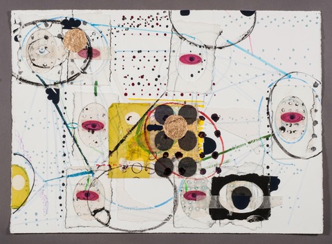 Elisabeth Haly Meyer 2013-2014 Handmade paper, tin, etching collé, marker, nail enamel, gampi, Whatman paper 