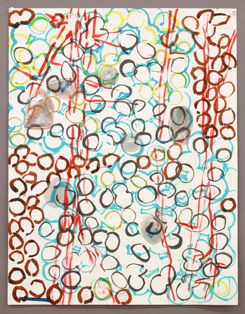Elisabeth Haly Meyer 2013-2014 Ty-D-Bol, Acrylic Ink, and Polyester Resin Blobs on Lana Laid Paper 