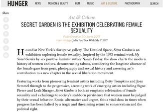 HUNGER, Secret Garden is an exhibition Celebrating Female Sexuality