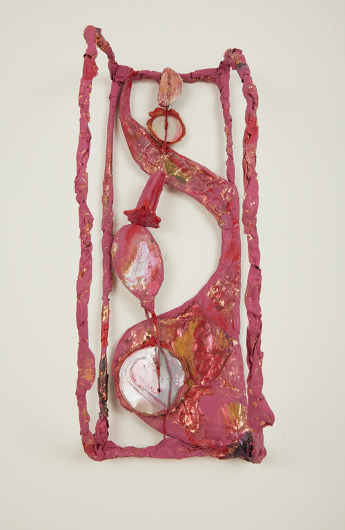 Elisa Lendvay Studio The Pool (and garden) 2025, and related, selecting images  steel, copper, aluminum, ceramic, pumpkin stem, paper, gouache, acrylic and oil 