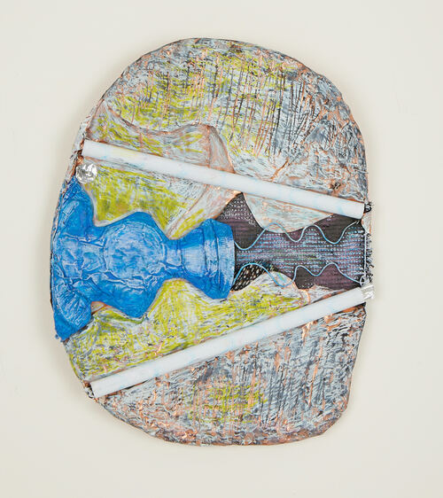 Elisa Lendvay Studio The Pool (and garden) 2025, and related, selecting images copper, aluminum, fabric, astroturf, gouache, acrylic, and oil  