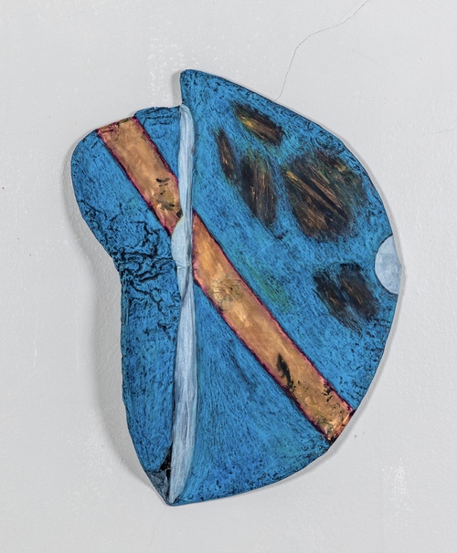 Elisa Lendvay Studio The Pool (and garden) 2025, and related, selecting images acrylic and oil pastel on paper and copper, wire