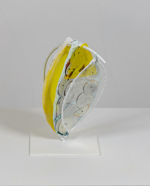 Elisa Lendvay Studio The Pool (and garden) 2025, and related, selecting images steel, copper wire, wire mesh, gel, paper, gesso, oil pastel 