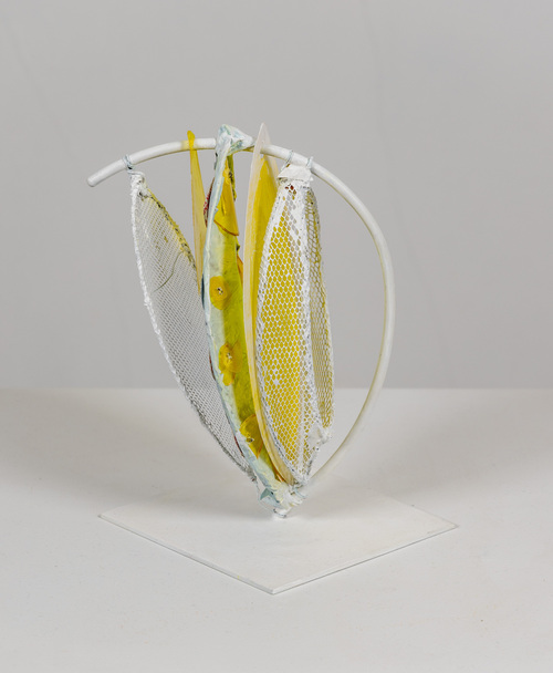 Elisa Lendvay Studio The Pool (and garden) 2025, and related, selecting images steel, copper wire, wire mesh, gel, paper, gesso, oil pastel 