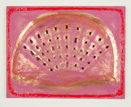 Elisa Lendvay Studio The Pool (and garden) 2025, and related, selecting images  steel, copper, wood, paper, gouache, acrylic and oil 