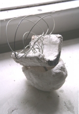 Elisa Lendvay Studio Reiterations (memory) and Thought forms plaster, aluminum wire, acrylic