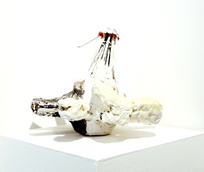 Elisa Lendvay Studio Selected Small Sculptures: The Queries wood, plaster, metal, acrylic and oil paint