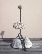 Elisa Lendvay Studio Works 2024 sampler  steel, hydrocal, acrylic paint, pigment