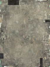 Elizabeth Harris WALL SCULPTURE Encaustic, lead, aluminum leaf, and marble dust on panel
