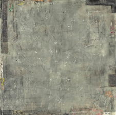 Elizabeth Harris WALL SCULPTURE Encaustic, lead, and marble dust on panel