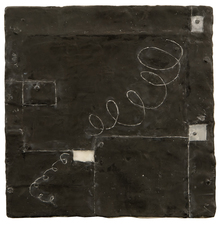 Elizabeth Harris WALL SCULPTURE Encaustic, oil and marble dust on canvas and wood
