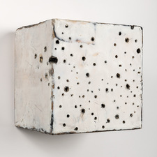 Elizabeth Harris WALL SCULPTURE Encaustic, graphite and pyrography on canvas and wood