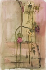 Elizabeth Riggle Roses gouache and watercolor on paper 