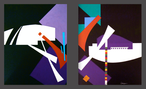 IMPROV: JAZZ AT DUSK (L) Collages Collage / 14 x 11 Each