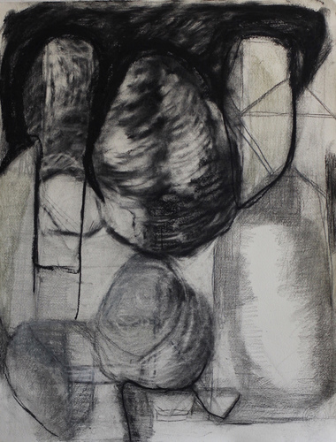 Elizabeth Terhune House and Tree drawings graphite, charcoal and pastel on paper