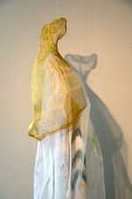 Elyssa Wortzman Hangings Wire, tulle, acrylic, cavnas
