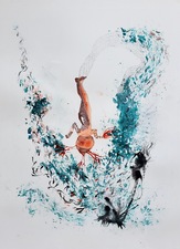 Elyssa Wortzman SHE Acrylic ink, watercolor and guache on paper