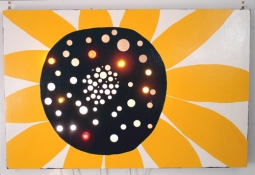 Emilie Lemakis Lightpieces enamel paint on wood with electrical lights 