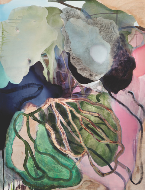 The Deep II Sediment Songs oil and acrylic on carved board